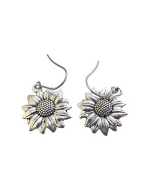 New Sunflower Dangle Earrings on Stainless Ear Wires Floral Gift